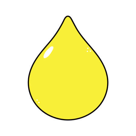 Cute funny drop of urine character. Vector hand drawn traditional cartoon vintage, retro, kawaii character illustration icon. Isolated white background. Happy drop urine character conceptのイラスト素材