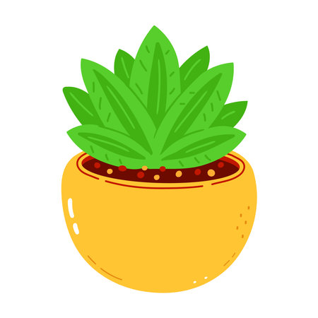 Indoor plant character. Vector hand drawn cartoon kawaii character illustration icon. Isolated on white background. Indoor plant fruit character conceptのイラスト素材