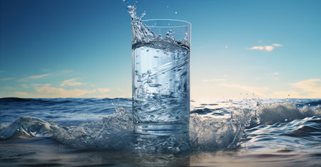 Clean water (healthy concept). Created with Generative AIの素材