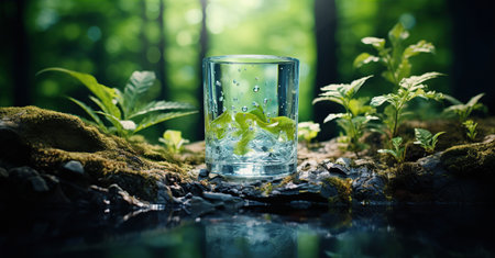 Clean water (healthy concept). Created with Generative AIの素材