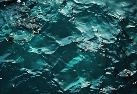Waves of water of the sea meet each other during high tide and low tide. Created with Generative AIの素材