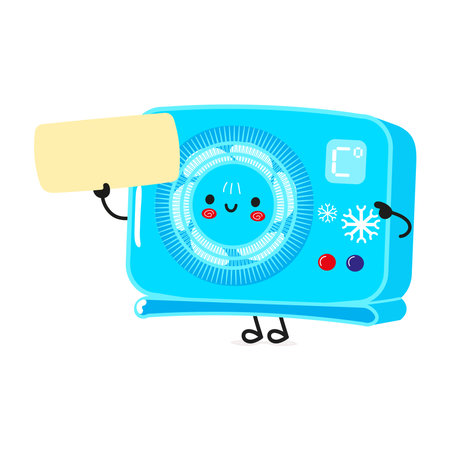 Conditioning poster character. Vector hand drawn cartoon kawaii character illustration. Isolated white background. Conditioning and posterのイラスト素材