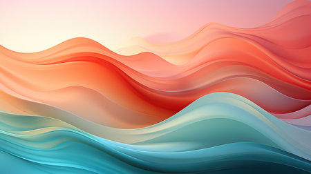 Background formed by Pink, peach, blue blur space perfect for design. Light color gradient transitions. Created with Generative AIの素材
