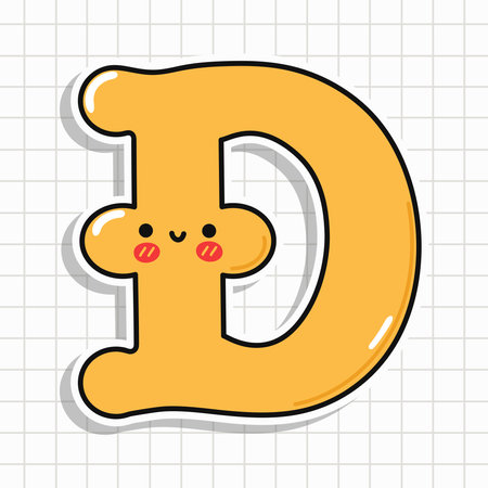 Cute Dogecoin symbol sticker character. Vector hand drawn cartoon kawaii character illustration icon. Happy Dogecoin symbol sticker character conceptのイラスト素材