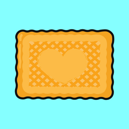 Cookies. Vector hand drawn cartoon kawaii character illustration icon. Isolated on blue background. Happy Cookies character conceptのイラスト素材