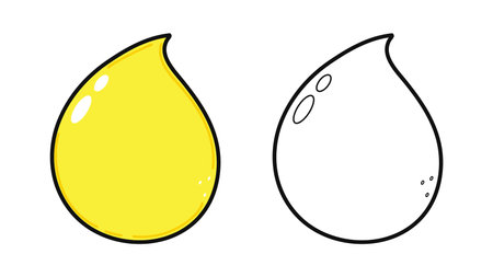 Funny cute happy Drop of urine characters bundle set. Vector hand drawn cartoon kawaii character illustration icon. Cute Drop of urine. Outline cartoon illustration coloring bookのイラスト素材