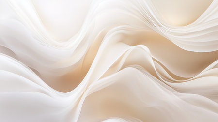 Gentle waves of soft fabric in cream and beige intertwine, creating a soothing abstract aesthetic. Ideal for art, design, or photography projects looking for a serene feel.の素材