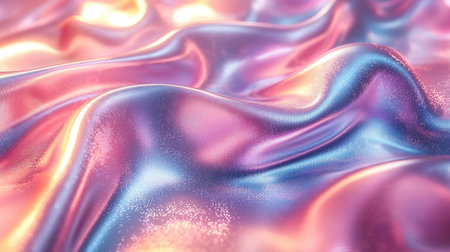 Iridescent waves of color cascade across a textured surface, creating a dreamy and ethereal visual experience.の素材