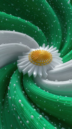 This image features a creative representation of Indian Independence Day, showcasing the Indian flag colors with a central floral element.の素材