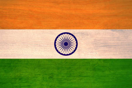 indian national flag with famous. strong color and modern graphics make with vintage style. poster for print, catalog and adsの写真素材