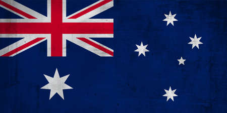 australian national flag with famous. trendy poster create with nostalgia style and vibrant color. poster for affiche, banner and advertiseの写真素材