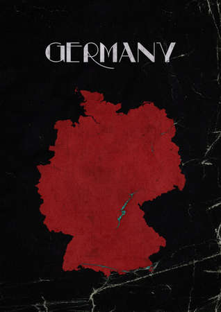 minimalist map and the name of Germany design with grunge metal rich and colorful and trendy design create with vintage style. poster for cover, wall art and adsの写真素材