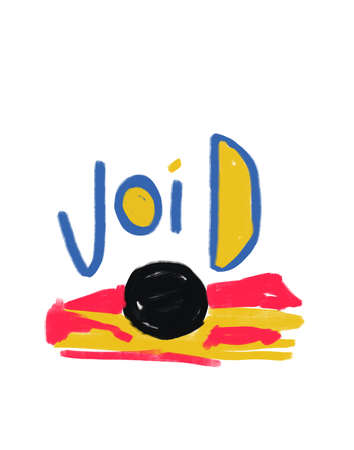 Beautiful the emptiness and void to draw in a childish way abstract color and black hole, graffiti and bold line art. Creative gouache with contrasting color. Picture for bannerの写真素材