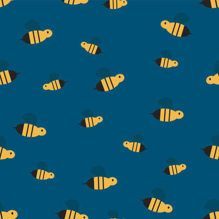 Funny cute seamless pattern multiple color flat design bee, bee pattern and flat design. Creative poster with vibrant color. Poster for website, print and adsの写真素材