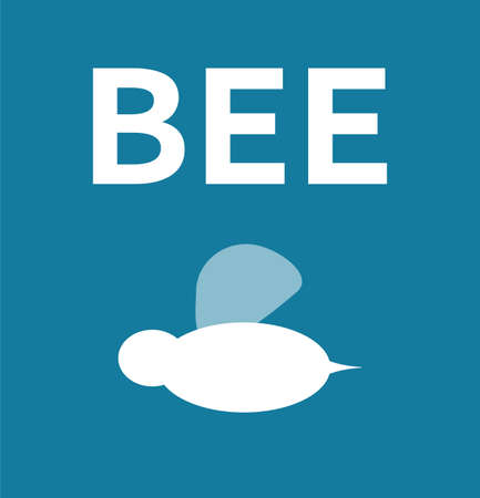Funny cute bee in minimalist modern design bee, funny quote and animal concept. Artistic artwork with strong color. Poster for website, print and adsの写真素材