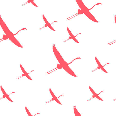 Elegant cute seamless pattern multiple flamingo fly, cute pattern and wallpaper. Artistic artwork with vibrant color. Poster for promo, ads and posterの写真素材