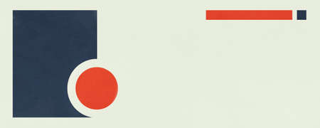 Artistic simple shapes design with texture. banner with copy space for text., modernism and abstract art. Graceful poster with vibrant color. Artwork for articleの写真素材