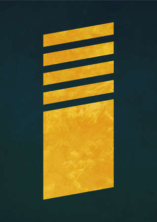 Graceful abstract color line art with military badge shape, bauhaus and abstract art. Esthetic poster with contrasting color. Artwork forの写真素材