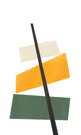Stormy rectangles with black line on top, scandinavian and Kandinsky influence. Peaceful artwork with distinctive color. Poster for wall art, print and posterの写真素材