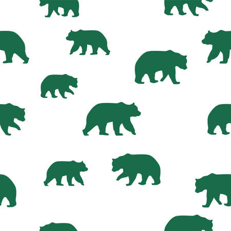 Parody cute seamless pattern multiple bear, in green and white background artwork, cute pattern and wallpaper. Creative illustration with harmonious color. Poster for flayerの写真素材