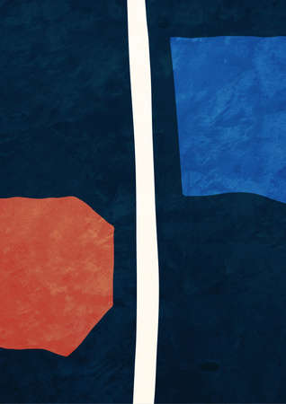 Serenity Irregular geometrical shapes, abstract illustration painting. Non figurative artwork, bauhaus and abstract art. Graceful art with vibrant color. Poster forの写真素材