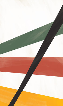 Esthetic shape and line placed in diagonal way 50s vintage bauhaus, Bauhaus and Kandinsky influence. Disorder background with distinctive color. Poster for print, poster and fashionの写真素材