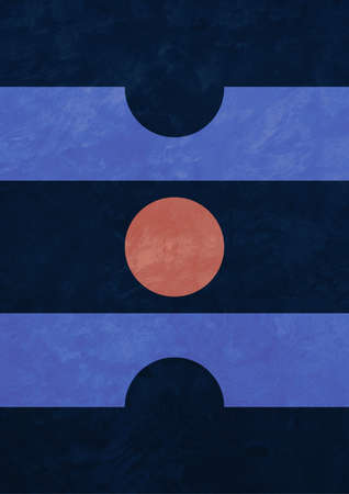 Creative Poster art with Neoplasticism inspired art. piet mondrian,, bauhaus and abstract art. Calm background with harmonious color. Artwork forの写真素材