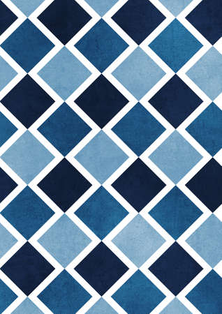 Abstract square, regular geometrical order with stone texture. Modern artwork with cool colors for mural, tile, textile, floor, print, poster, background and art product.の写真素材