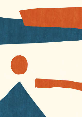 Elegant Irregular geometrical shapes, abstract illustration painting., Trendy and modern art design. Aesthetic illustration with harmonious color. Background forの写真素材