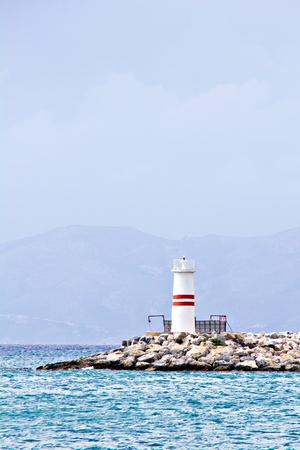 The Kusadasi bay lighthouse in Turkey, Aegean Seaの写真素材