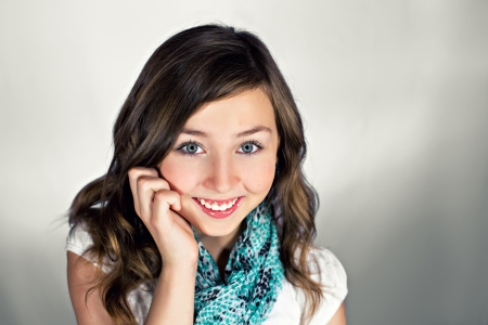 Young girl with sweet face and great smileの写真素材