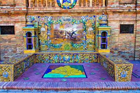 Plaza de Espana, Seville, Spainのeditorial素材