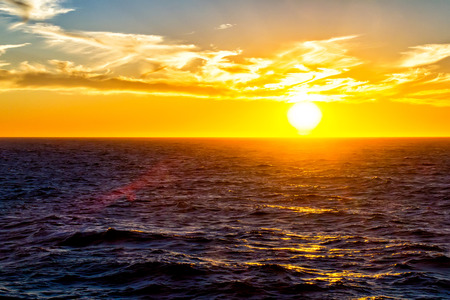 Beautiful sunset over an oceanの写真素材