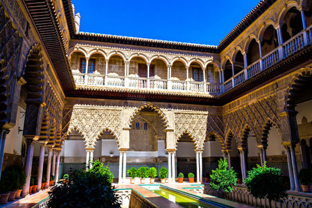 Alcazar of Seville, Andalusia, Spainのeditorial素材