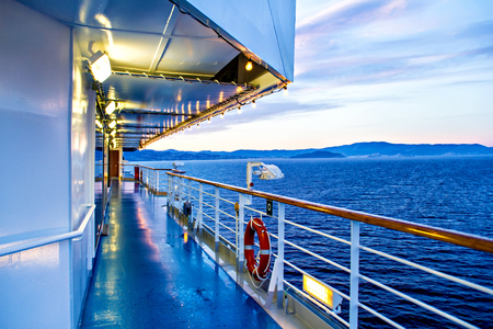 View from deck of cruise shipの写真素材