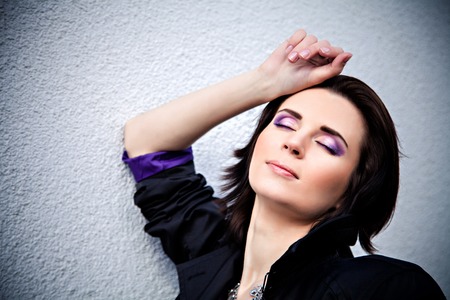 Art portrait of beautiful young womanの写真素材