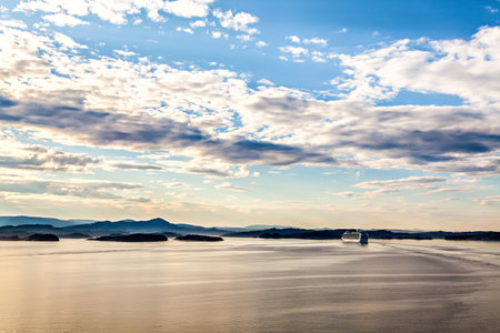 The cruise white liner sailing on the seaのeditorial素材