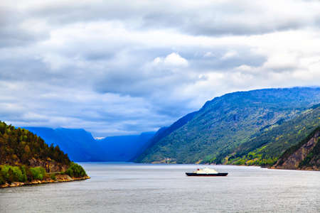 Norwegian landscape: The North Sea and fjordの写真素材