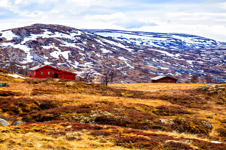Traditional farm house in Scandinavia, Norwayのeditorial素材