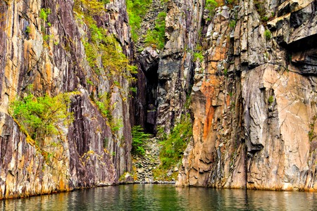 The picturesque landscape: rocks, trees and seaの写真素材