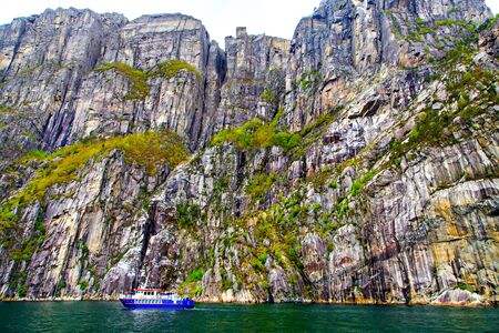 The picturesque landscape: rocks, trees and seaの写真素材