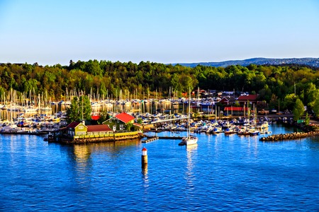 Sea surroundings near Oslo, islands, Norwayの写真素材