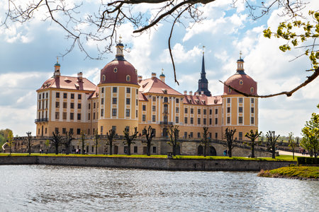 Moritzburg Castle is a Baroque palace in Moritzburg, in the German state of Saxony. Panoramaのeditorial素材