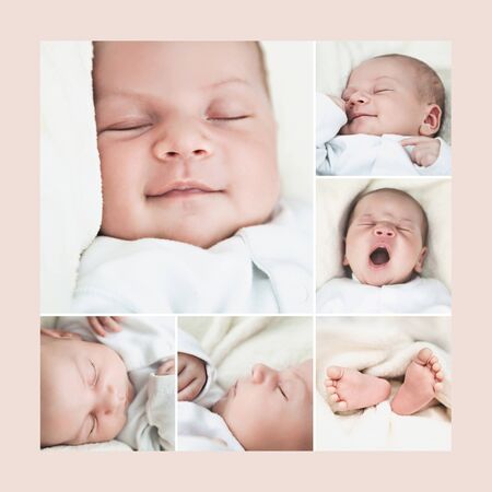 New born baby composition - expressions and body parts