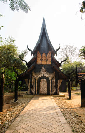 beautiful black Thai house with good exterior design  の写真素材