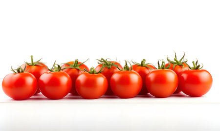 Ripe red tomatoes isolated on white background. Healthy food concept.の素材