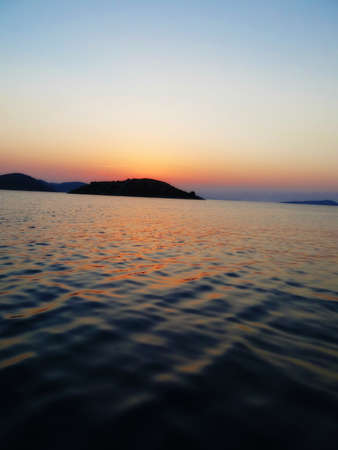 Croatian sunset over the ocean