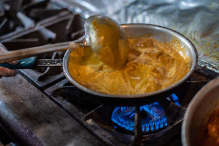 Cooking indian style cuisine foodの写真素材