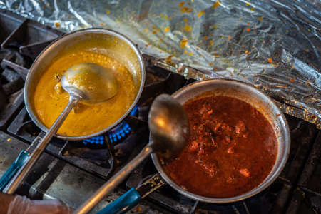 Cooking indian style cuisine foodの写真素材