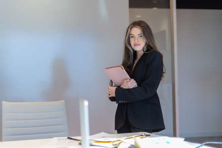 Office employee having a meeting with their teamの写真素材